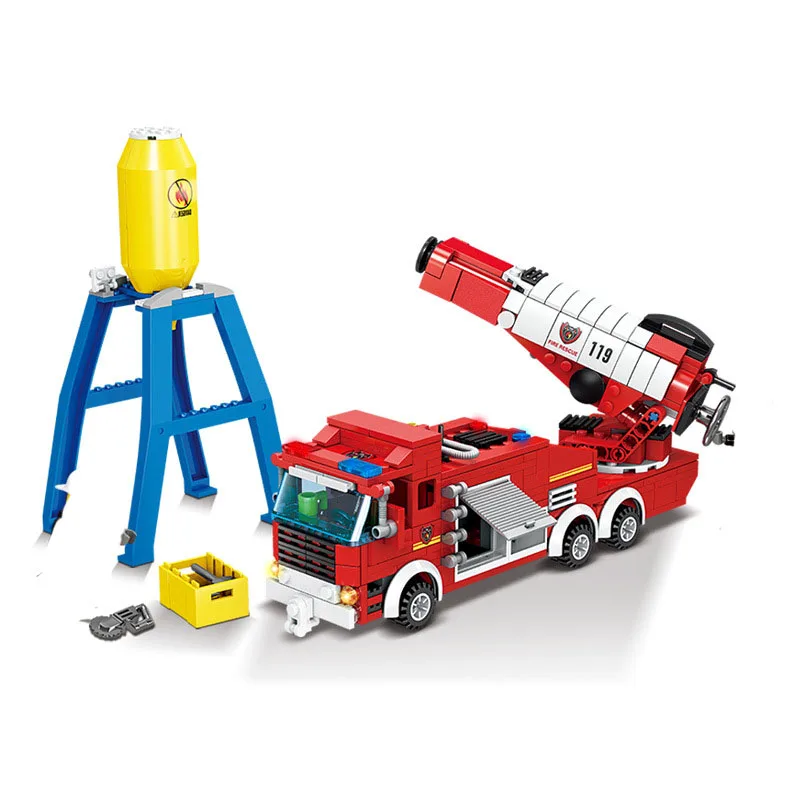 

440pcs City Jet Fire Truck Model Building Blocks Kit Firefighting Fireman Figures Bricks Construction Toy for Children