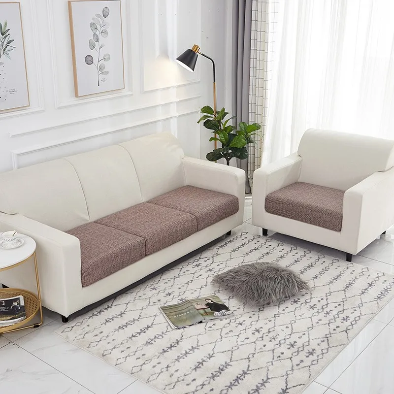 Elastic Monochromatic Furniture Protective Cover, Jacquard Thickened Sofa Cushion Cover, Corner Sofa