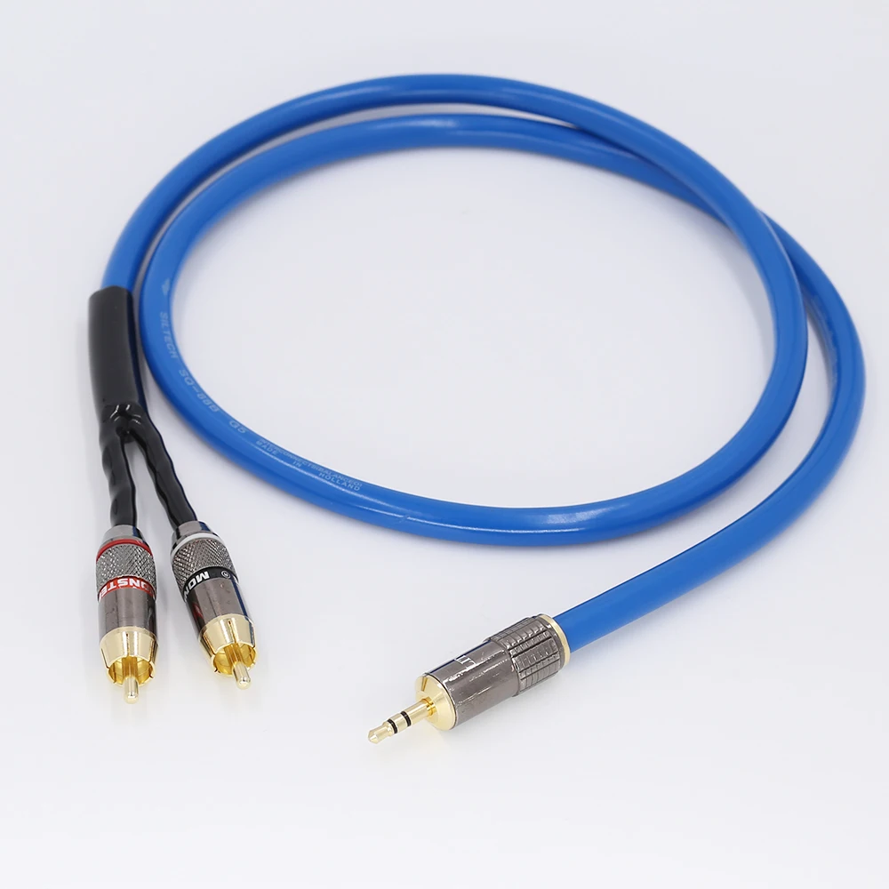 

1M RCA Cable 2RCA to 3.5 Audio Cable RCA 3.5mm Jack RCA AUX Cable for DJ Amplifiers Subwoofer Audio Mixer Home Theater DVD