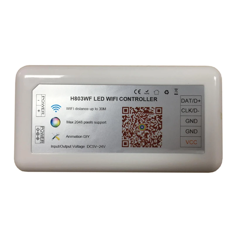 DC5-24V LED WIFI Contrôleur Max 2048 Pixels Soutien Des Douzaines De Puces Pixel Bande ArtNet Télécommande H803WF Controlador RVB