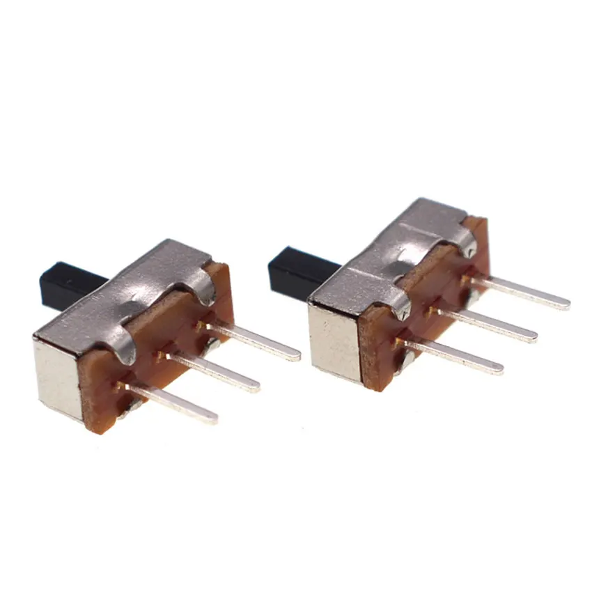Cltgxdd 10pcs SS12D00 Interruptor ON-OFF Mini Slide Switch 3Pin 1P2T 2 Position Toggle Switch Handle Length : 2MM/3MM/4MM/5MM