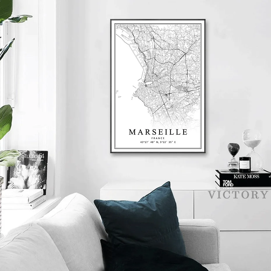 Posters France City Map Paris Lyon Marseille Montpellier Nice Strasbourg Toulouse Canvas Paintings Prints Home Interior Decor