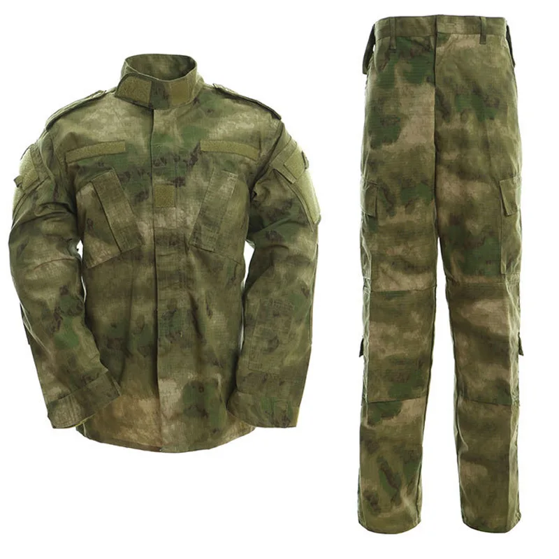 Outdoor Men’s    Uniform Breathable Wear-resistant Camouflage Soldier Clothing Camping Training Jacket Set