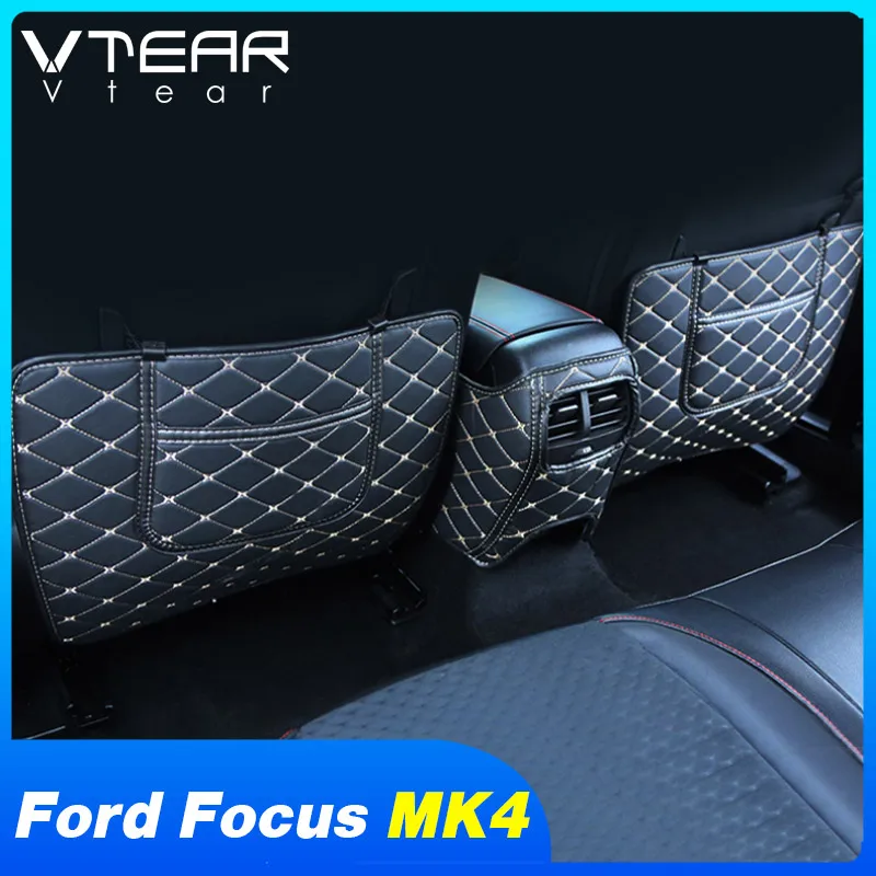 Vtear For Ford Focus MK4 seat pad rear cover protector anti kick mat car anti-dirty pad protect cushion interior accessories