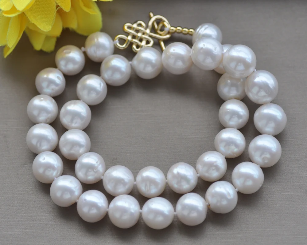 

Z10785 17"~33" 13mm White Round Freshwater Pearl Necklace