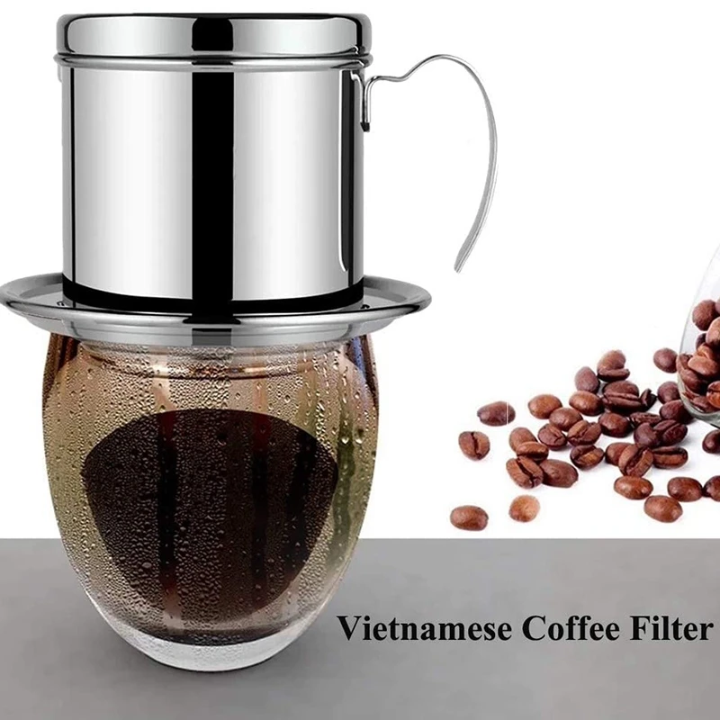 Hot Sale Vietnamese Coffee Filter Portable Coffee Press Maker Reusable Phin Infuser Strainer Pot Coffee Drip Brewer Manual Coffe