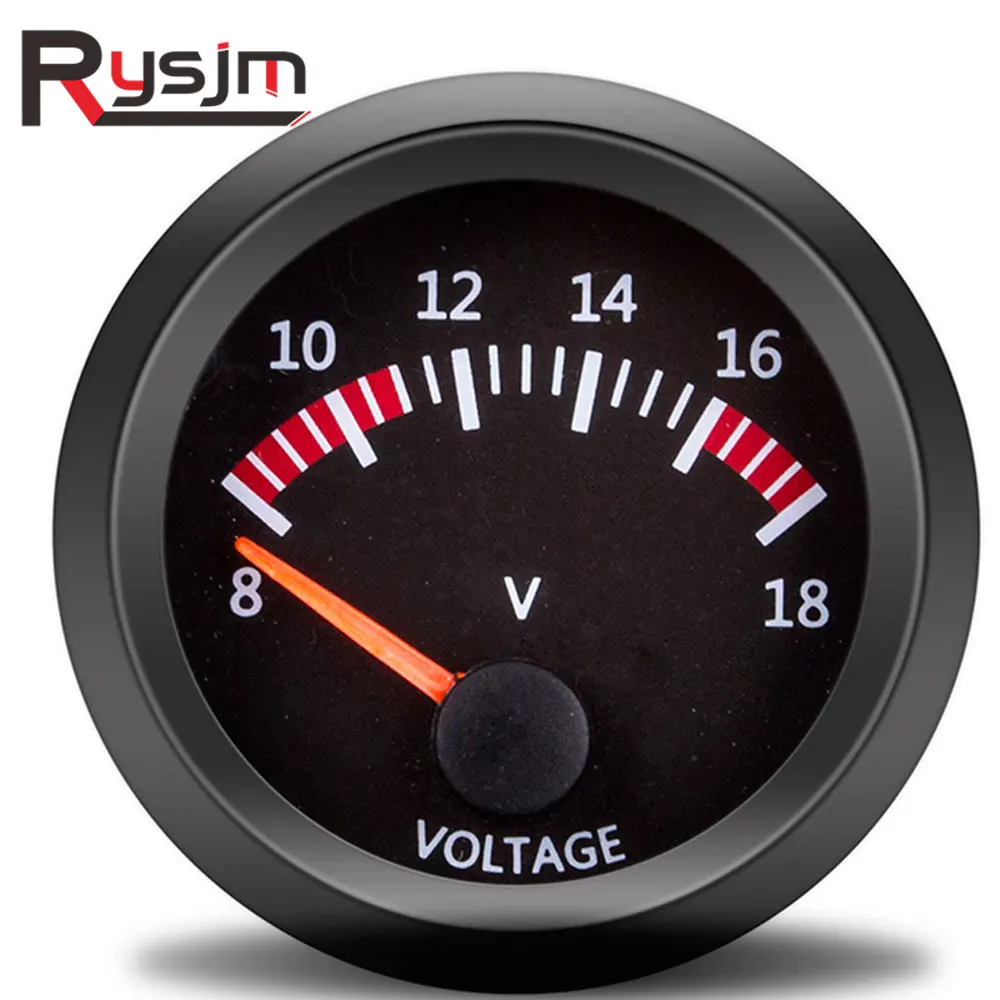 

Voltmeter for Car Gauge VOLTS Gauges 2" 52mm VOLT Meter 12V Auto Instrument Voltage Meters 8~18V Black Bezel + auto gauge cup