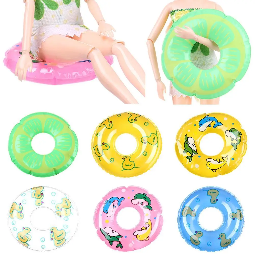 1 Pcs Doll Lifebuoy Cartoon Animal Toy Lifebelt Miniature Swimming Ring Suits Dolls Beach Multi Pattern Dollhouse Accessories