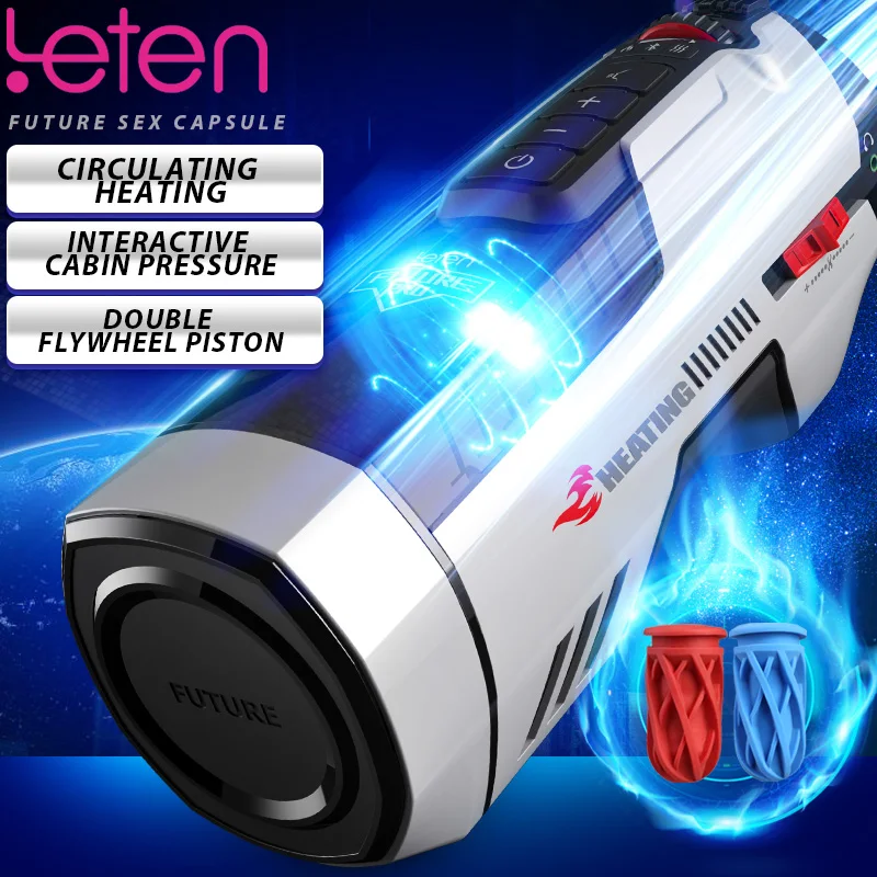 New Leten Male Masturbators Automatic Rotation Telescopic Heating With Moaning Vagina Vibrator Masturbation Cup Sex Toys For Men