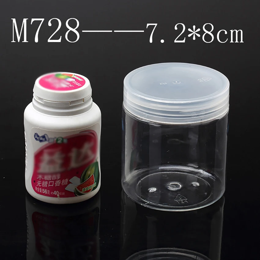 Contenitore per alimenti 250ml, contenitore per alimenti rotondo in plastica con coperchio per caramelle, regali, matrimoni, bomboniere 7.2 x8cm