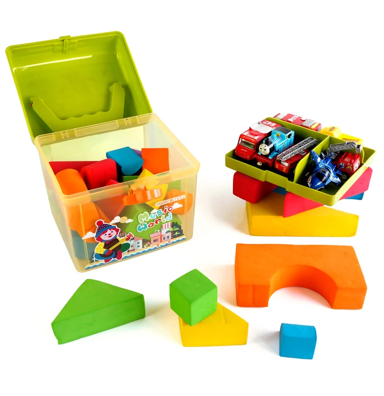 Niedlichen Cartoon Kinder Doppel Schichten Lagerung Box Tragbare Kunststoff Spielzeug Kinder Geburtstag Geschenk Kreide Snack Gebäude Block Organizer – Detail 6