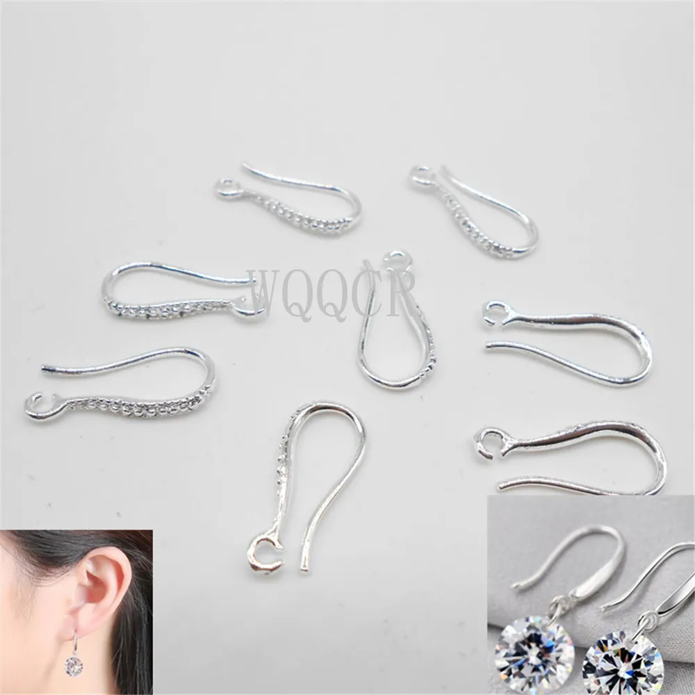 

16X8MM Women's Earring Making Accessories 100 Pieces of Exquisite Matte Surface 925 Sterling Silver High-end Ear Hook