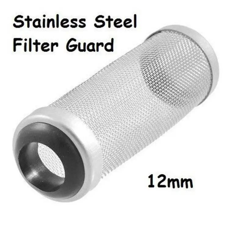 12/16mm Aquarium Fish Tank Filter Stainless Steel Mesh Intake Guard Shrimp Nets Special Cylinder Strainer Aquarium Accessories