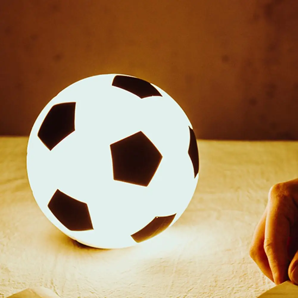 Luz Nocturna LED de fútbol para niños, lámpara recargable regulable con Sensor táctil, regalo para niños, dormitorio