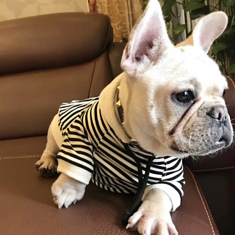 Miflame – sweat-shirt à capuche pour chien et propriétaire, tenues assorties, à rayures, bouledogue français, Chihuahua, Patchwork, vêtements pour la famille