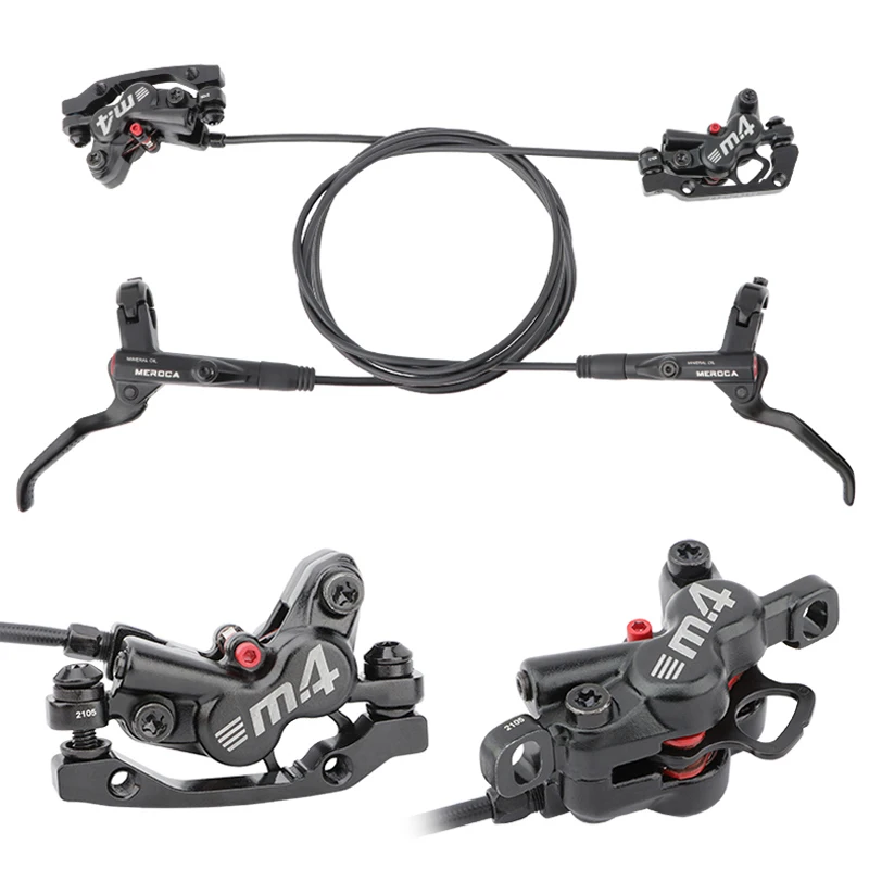 MEROCA bicycle brake mountain bike hydraulic brake four-piston system caliper kit mt420 800mm/1400mm 160mm rotor