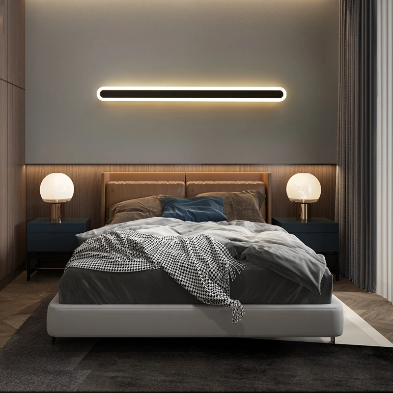 Long Strip LED Wall Light, Decoração moderna simples, Lâmpada para sala de estar, Alpendre, Alpendre, Moderno