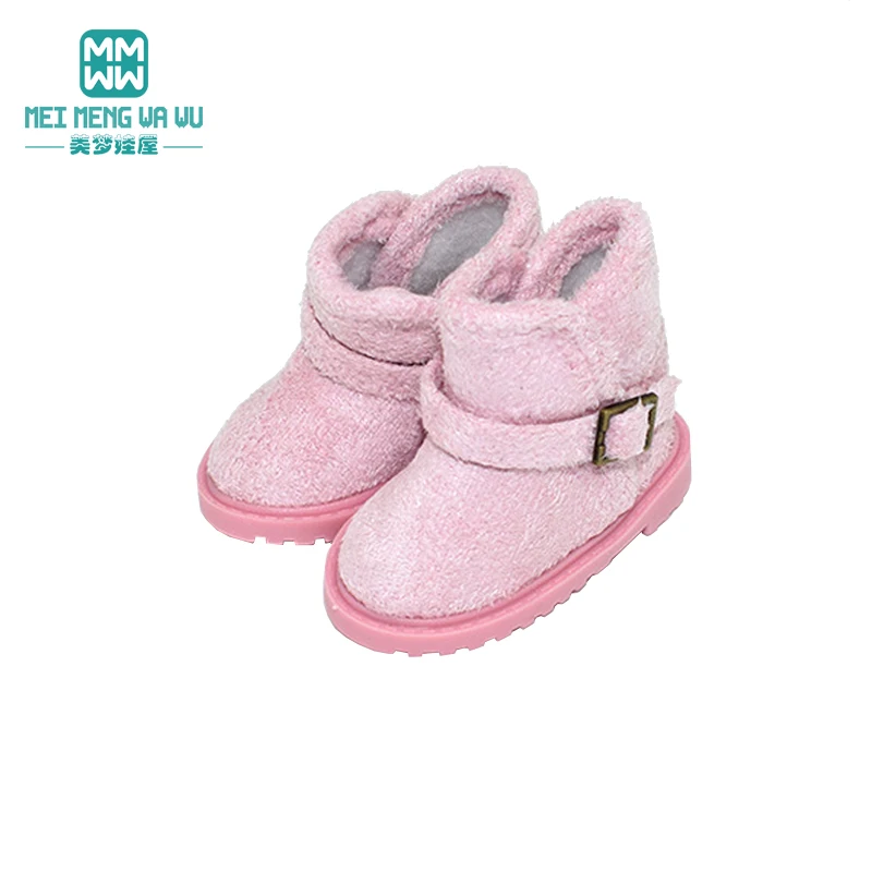 5.6cm Toys Doll Shoes for EXO 1/6 BJD YOSD Doll Accessories Fashion Snow Boots Khaki Black Pink