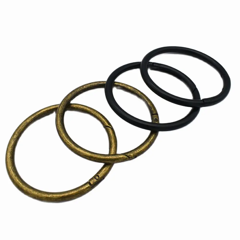 

62mm Bronze Round O Ring Gate Spring Snap Hook Gate O Ring Metal Snap Clasp Webbing Hook Bag Clasp Spring Buckle for Purse Bag 2