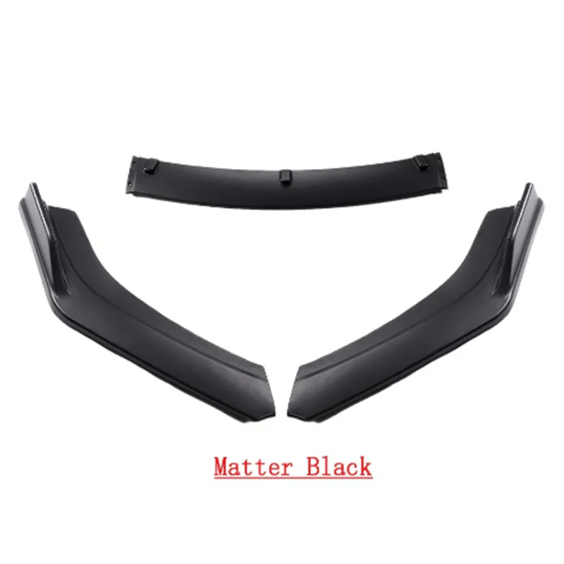 3piece Carbon Fiber Look/Black Car Front Lower Bumper Lip Diffuser Spoiler Body Kit For Honda For Civic Sedan 4Dr 2016 2017 2018