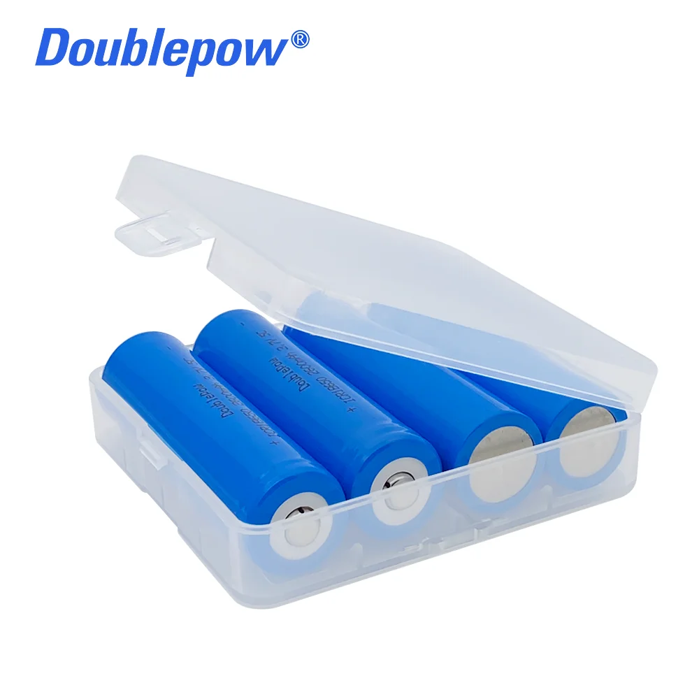 100% original 4pcs Doublepow  Batteries 3.7V 18650 2000/2600/3400mAh Rechargeable Battery Li-ion Lithium Battery for Flashlight