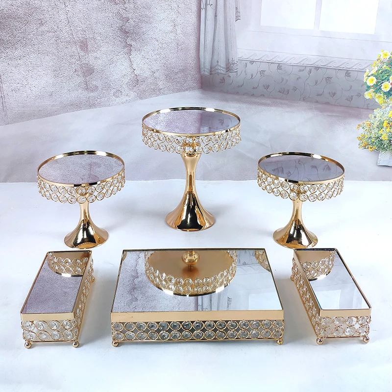 3Pcs Gold Silver Metal Cake Stand Set Display Wedding Birthday Party Dessert Electroplate Cupcake Plate Rack