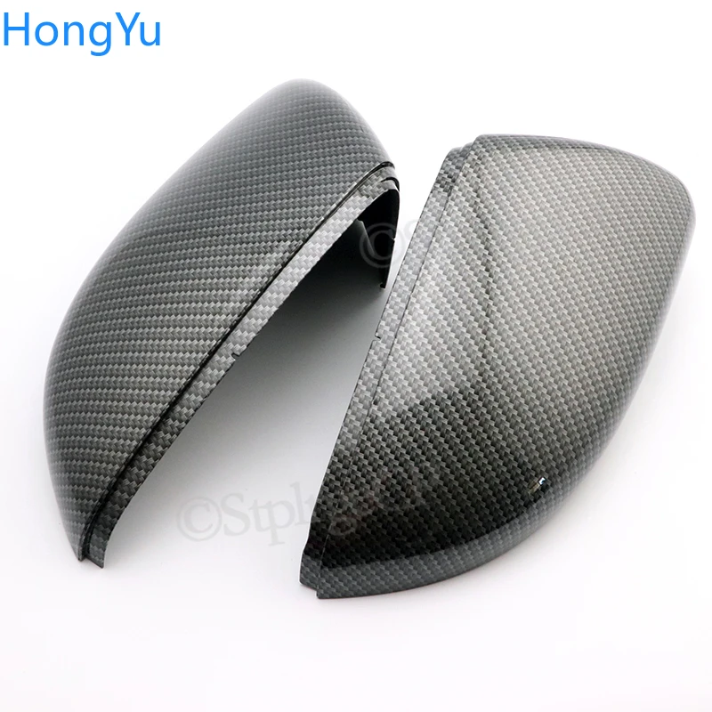 For Volkswagen GOLF 6 VI MK6 GTI R Line R20 Touran Carbon Fiber Pattern Mirror Case Black Side Wing Rearview Mirror Cover