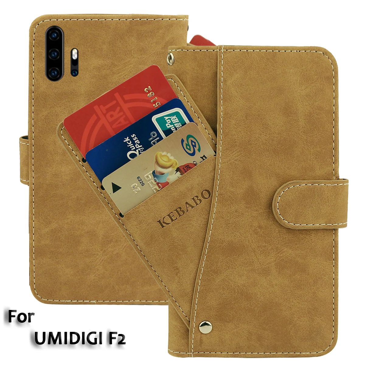 

Vintage Leather Wallet UMIDIGI F2 Case 6.53" Flip Luxury Card Slots Cover Magnet Stand Phone Protective Bags