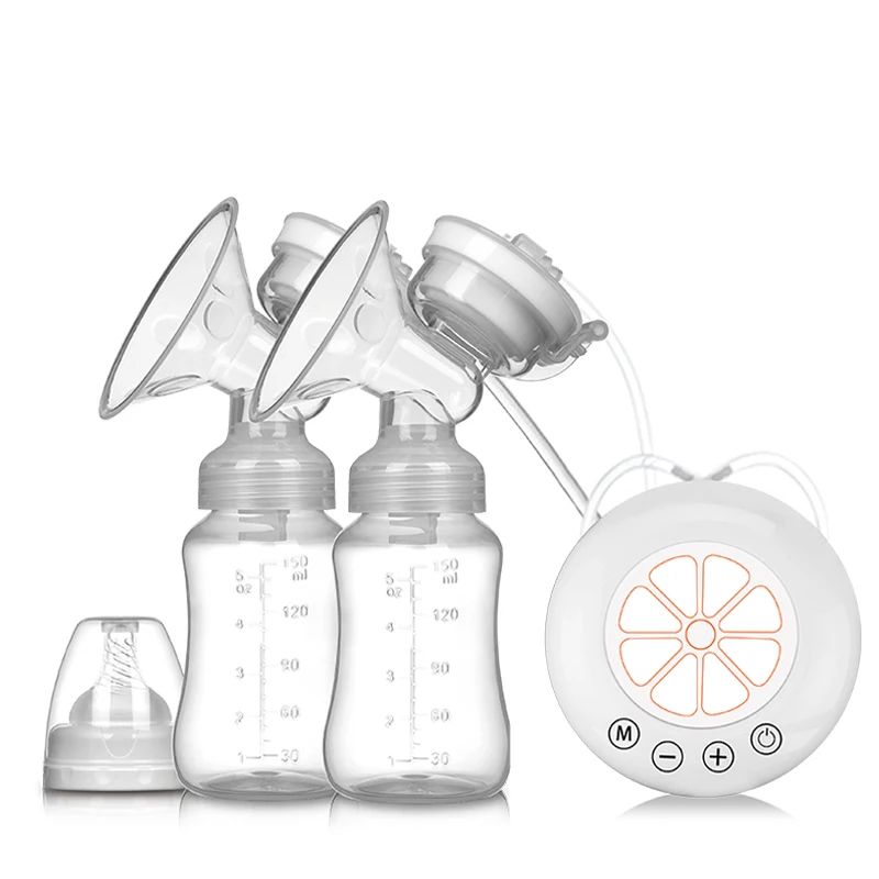 Double Electric Breast Pump USB Electric Breast Pump With Baby Milk Bottle Cold Heat Pad BPA free Powerful Breast Pumps