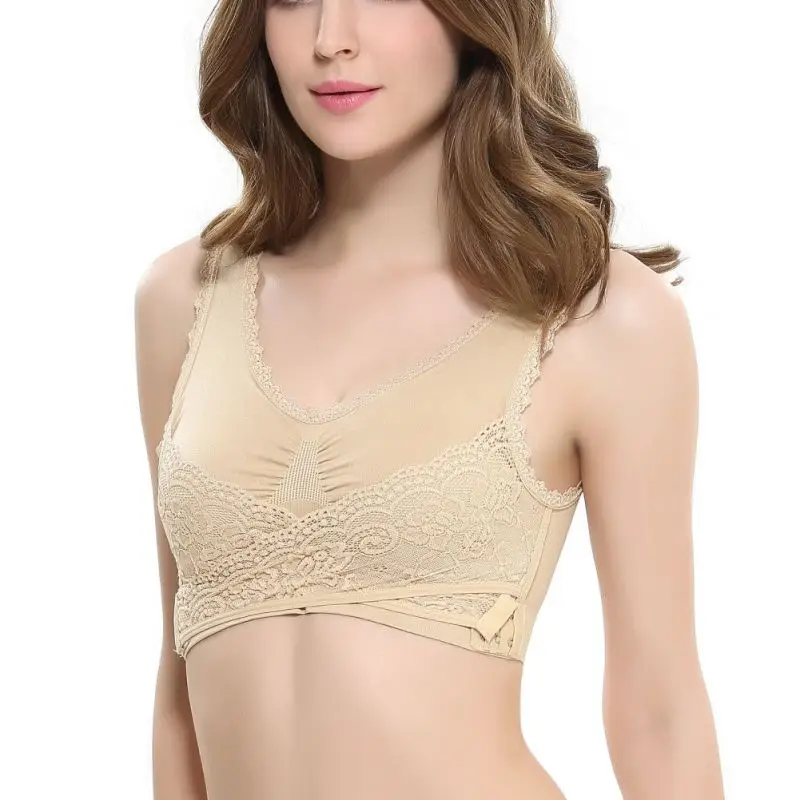 6XL حجم كبير مثير الدانتيل Bralette الصلبة الصليب الجانب مشبك الصدرية حمالة الصدر اللاسلكية رفع حمالات الصدر للنساء الملابس الداخلية النوم الملابس الداخلية