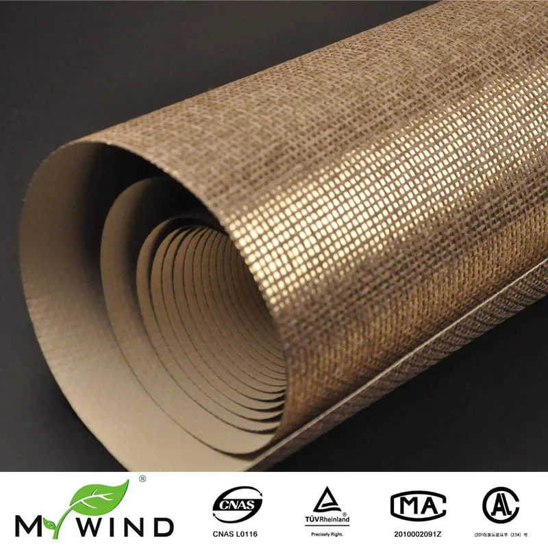 Imagem -04 - Wind-tecelagem Cobre Ouro Brown Textura Papel Cobertura de Parede de Fundo Papel de Parede Especial my