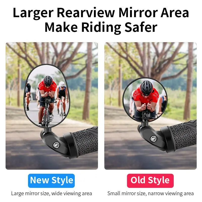 Oeste de bicicleta grande angular espelho retrovisor 360 rotação ajustável guiador espelho mtb ciclismo estrada espelho retrovisor