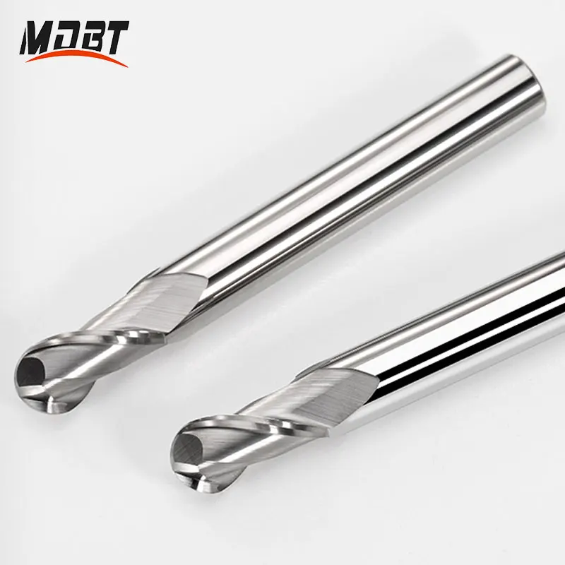 2 ขลุ่ย Ball Nose End Mill HRC45 55 ทังสเตนคาร์ไบด์เครื่องตัด CNC Router Bit Milling เครื่องมือสําหรับอลูมิเนียมอะคริลิคไม้ทองแดงพลาสติก