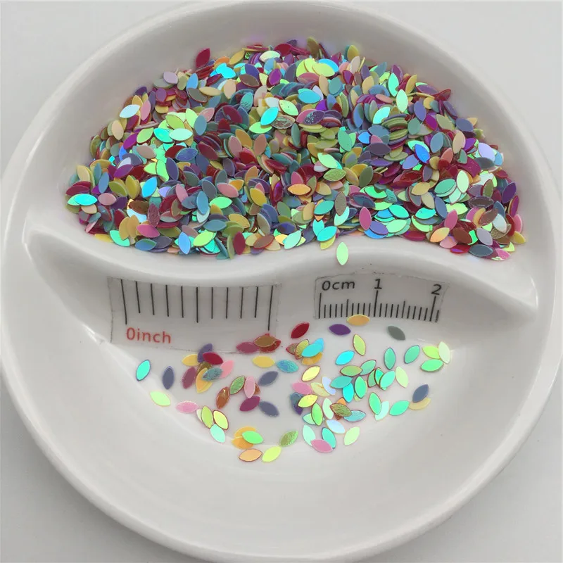 New! 20g 5mm Oval Horse Eyes Shape PVC loose Sequins Paillettes for Nail Art manicure/sewing/wedding decoration confetti