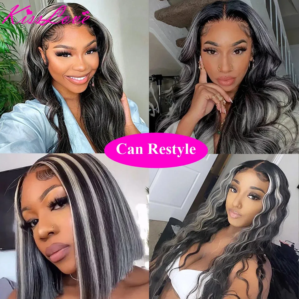 Perruque Lace Closure Wig Remy Naturelle, Body Wave, Ombrée, 4x4, 13x4, 13x6, à Reflets Noirs, Blond 613, pour Femme