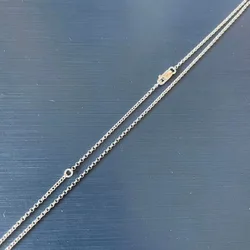 S925 Sterling Silver Rolo Chain Necklace Adjustable Length