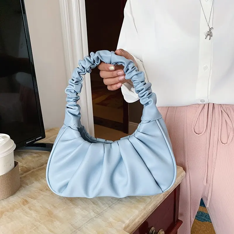 Pieghe Design piccole borse a tracolla in pelle PU per donna 2020 borse eleganti borse da viaggio femminili borsa a mano moda donna