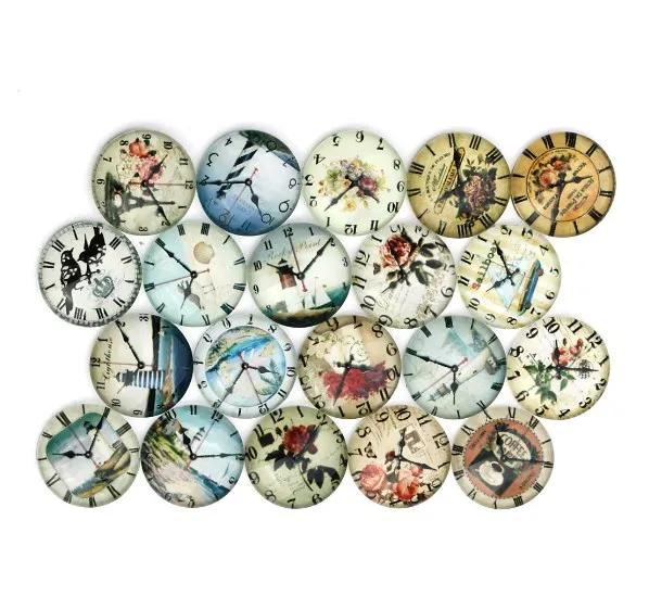 20pcs Retro Anchor mixed 12mm/18mm/20mm/25mm Round photo glass cabochon demo flat back Making findings no hole