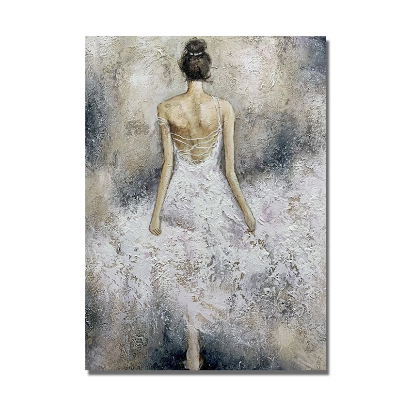 

Modern Bedroom Wall Decoration Sexy Girl Dancing Ballet Picture Art On Canvas Handmade Textured Oil Painting Wall Art Quality