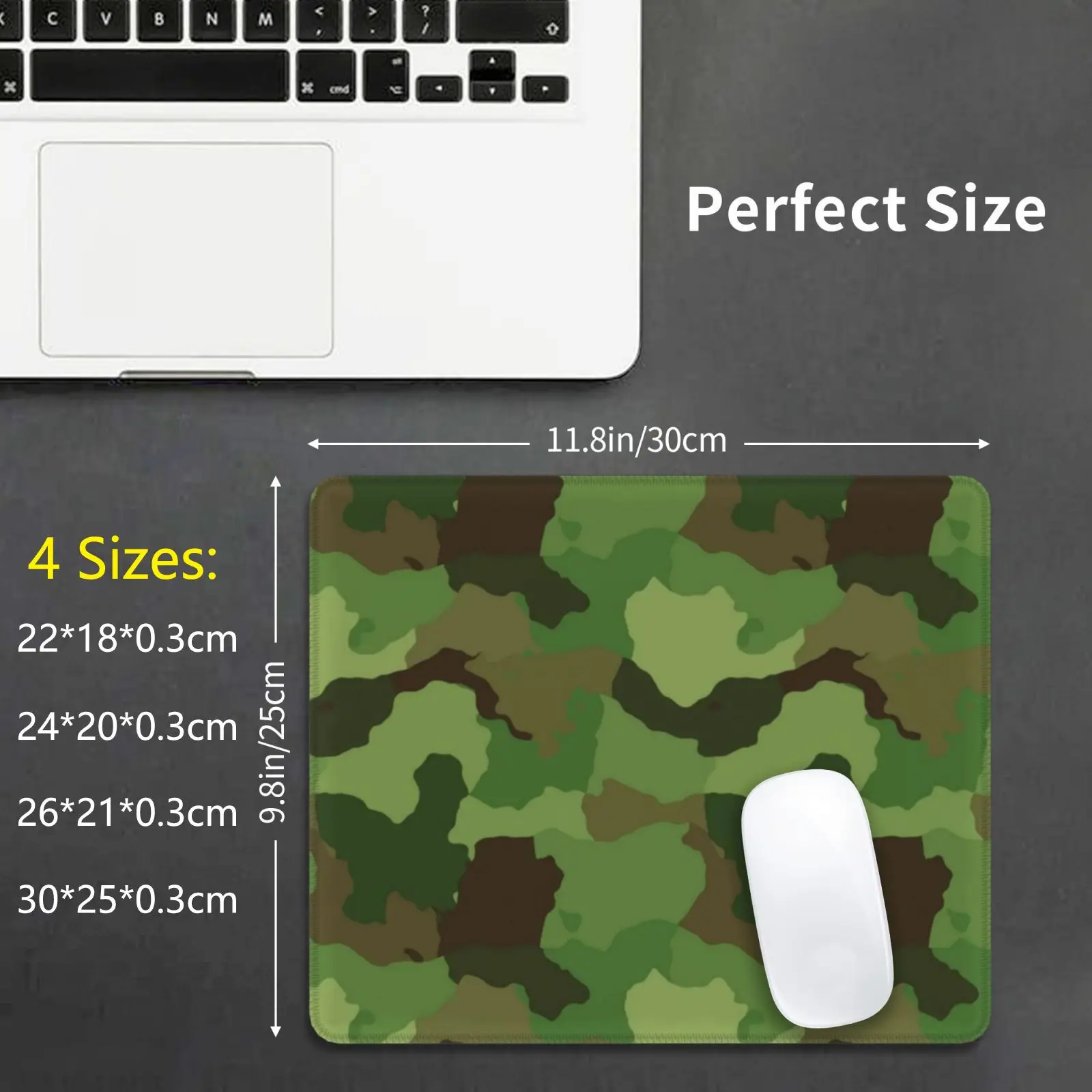 Military Camouflage Pattern Mouse Pad DIY Print Military Camouflage Pattern Khaki Green Brown Foliage