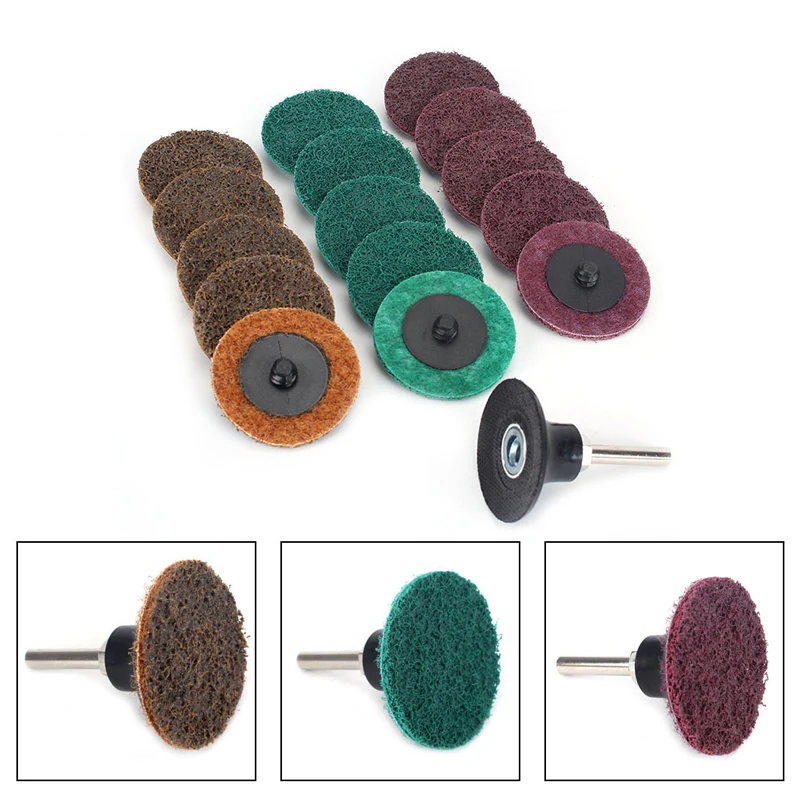 45Pcs 2" 50mm Fine Grit Sanding Discs Cleaning Conditioning Roll Lock Surface with Disc Holder for Metalworking Polishing