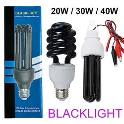 Lampe UV à lumière noire, 20W 30W 40W, économie d'énergie, ampoules UVA, lumières noires E27 DC 12V/220V, piège à moustiques