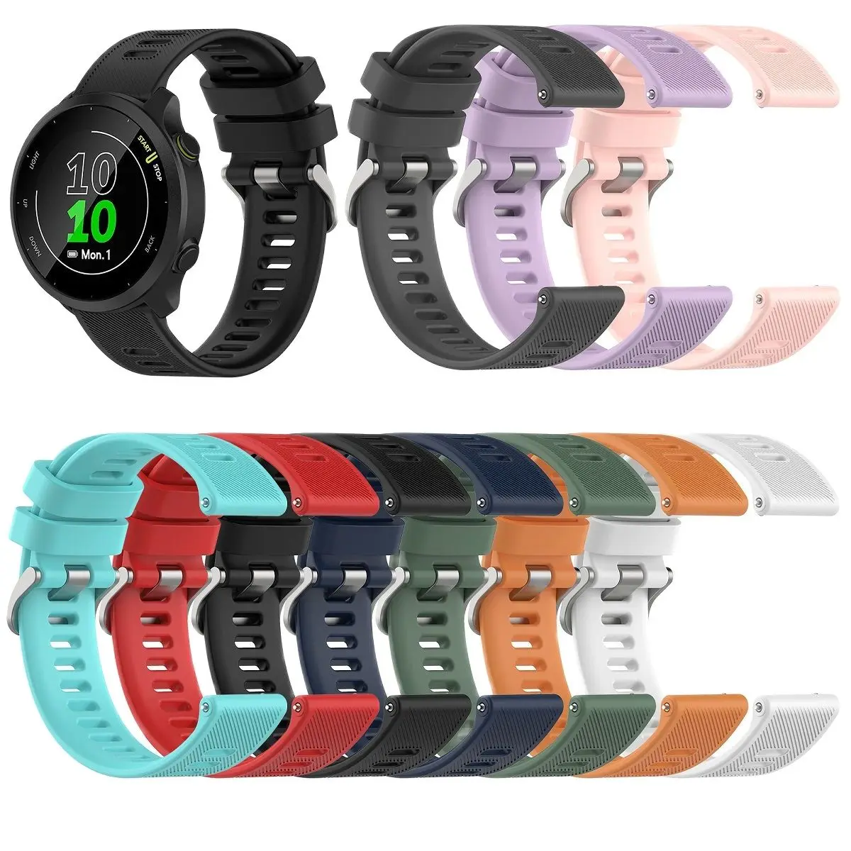 Sport Silicone 20mm WatchSrap For Garmin Forerunner 158 55 245 645 vivomove HR Smart Wristbands For Garmin Venu Watchband Belt