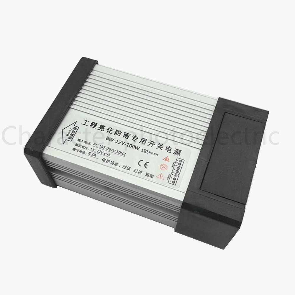 AC 187-265V LED Driver 100W 12V 8.3A LED Power Supply Rain-proof LED Light Power Adapter Outdoor Application