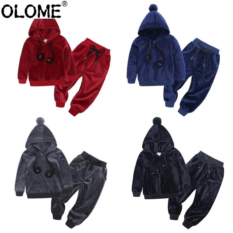 

Kids Boys Tracksuit Hoodies for Kids Girl Children Sports Suits 0-12 Clothing Sets OLOME 2PCS Teens Sweatshirt Streetwear Pants