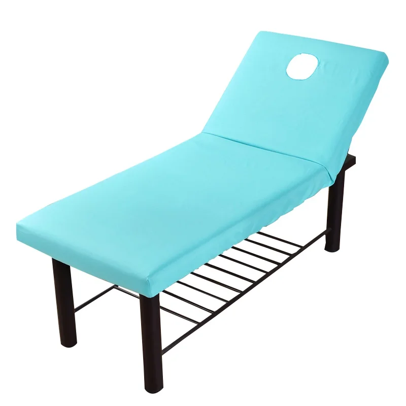 Pure Color Massage Table Bed Fitted Sheet Elastic Full Cover Rubber Band Massage SPA Treatment Bed Cover with Hole Sabanas