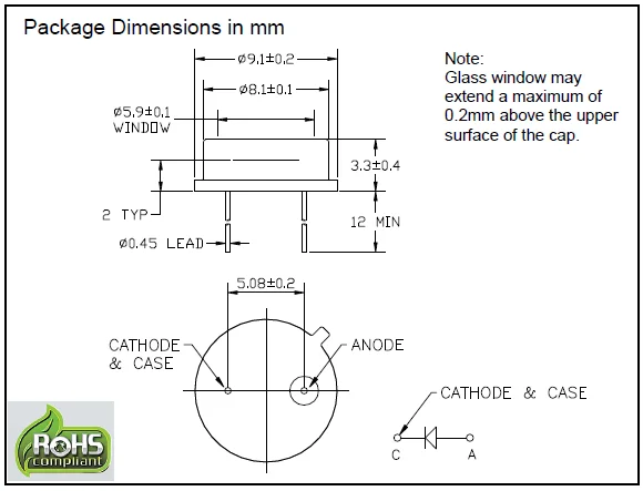 PIN-13DSB Silicon Photoelectric Diode OSI Biochemical and Medical Analysis Fluorescent Detector