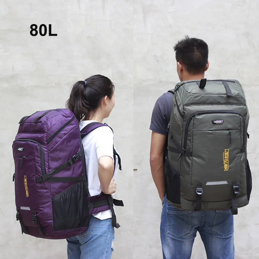 50L/80L Hiking Backpack Men Women Travel Pack Sports Bag Nylon Trekking Mountaineering Climbing Camping Mochila Outdoor XA997WA