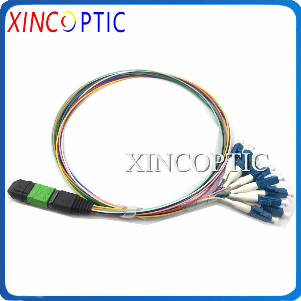 1.5 متر 12C/12 ألياف MPOAPC أنثى إلى دوبلكس 6 * LC ST FC SCUPC تسخير الجذع 12 النوى MPO F مروحة خارج الألياف ضفيرة بصرية