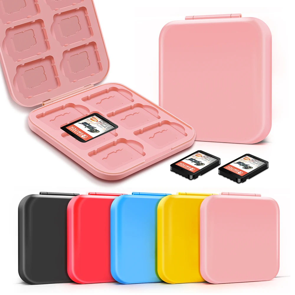 Caja de almacenamiento de tarjetas de juego Nintend Switch, carcasa dura colorida con 24 ranuras para cartuchos para accesorios de Nintendo Switch Lite